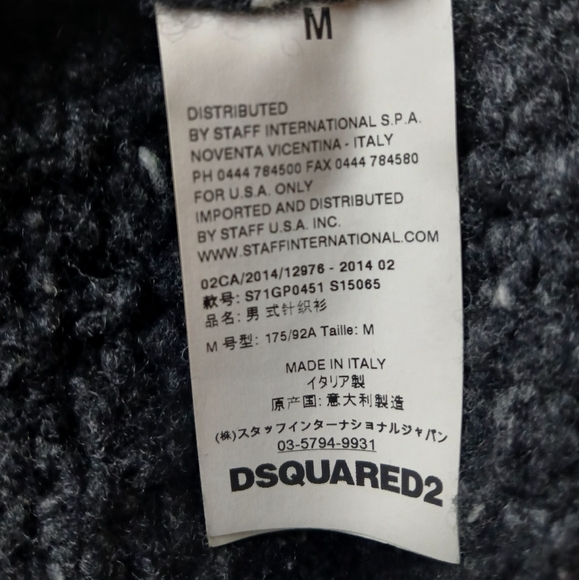Final Week - DSQUARED2 Wool/Cashmere, Donegal, Full Zip Sweater, Black, Size M - Picture 5 of 7